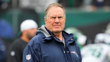 New England Patriots head coach Bill Belichick on the sidelines in 2023.