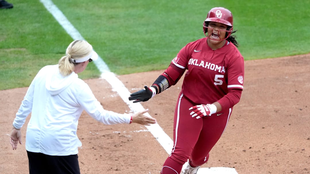 Oklahoma's Ella Parker (5) is ranked the No. 2 outfielder in the country. Oklahoma's Ella Parker (5) is ranked the No. 2 outfielder in the country.