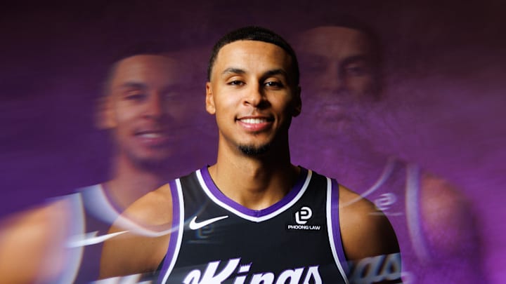 Sep 29, 2025; Sacramento, CA, USA; Sacramento Kings forward Keegan Murray (13) during media day at Golden 1 Center. Mandatory Credit: Sergio Estrada-Imagn Images