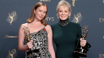 Hacks stars Hannah Einbinder, Jean Smart - 77th Primetime Emmy Awards - Press Room