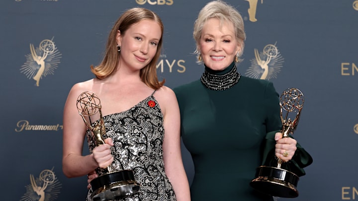 Hacks stars Hannah Einbinder, Jean Smart - 77th Primetime Emmy Awards - Press Room