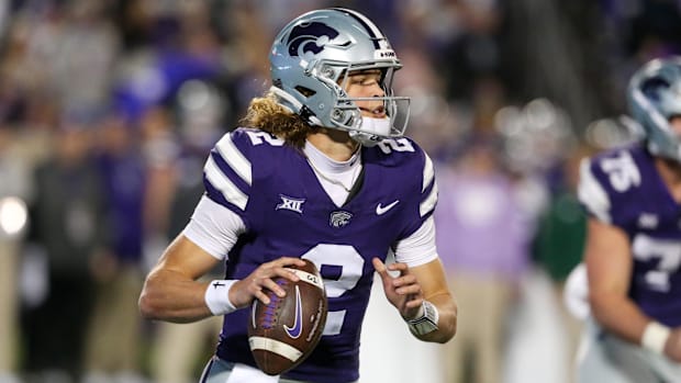 Kansas State quarterback Avery Johnson (2) will have to contend with a stingy Houston defense on Saturday.
