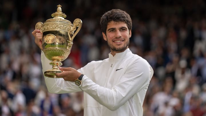 Alcaraz defeated Djokovic in a five-set thriller to claim the 2023 Wimbledon title.