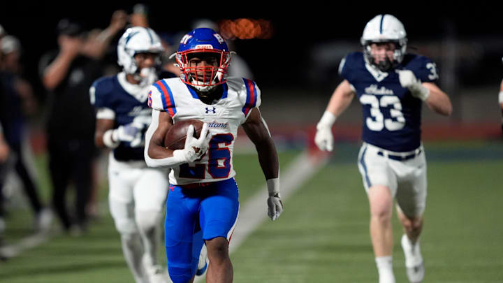 Bixby scores a touchdown during the high school football game between Edmond North and Bixby at Edmond North in Edmond, Okla., Thursday, Oct. 9, 2025. Bixby scores a touchdown during the high school football game between Edmond North and Bixby at Edmond North in Edmond, Okla., Thursday, Oct. 9, 2025.