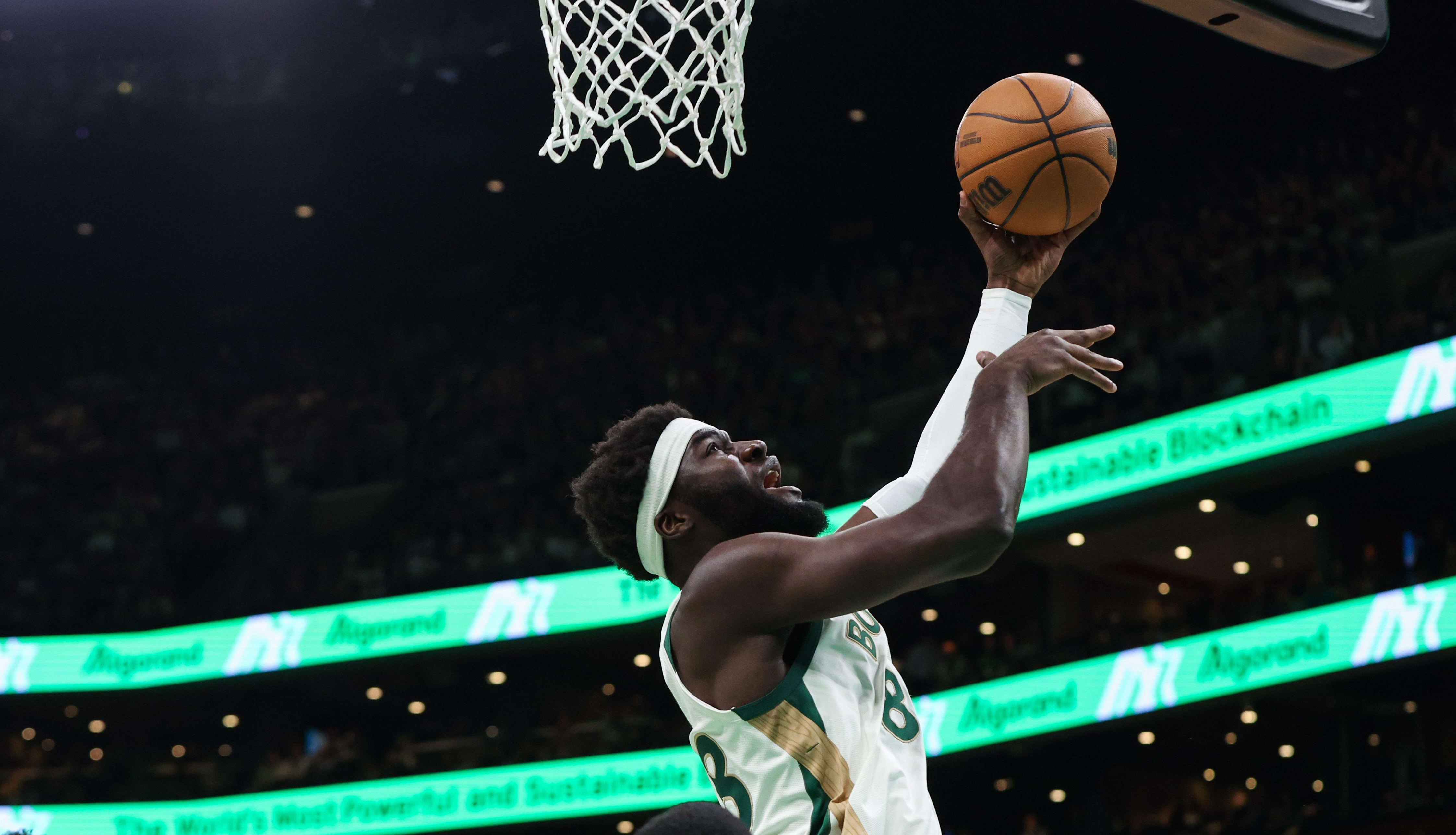 Dec 29, 2023; Boston, Massachusetts, USA; Boston Celtics center Neemias Queta (88) shoots the ball vs. the Toronto Raptors.