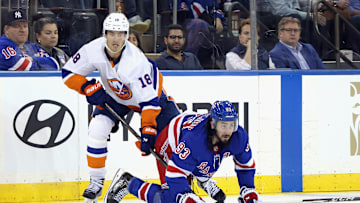 New York Islanders winger Pierre Engvall could see his spot challenged by several up-and-coming players in the Isles' system