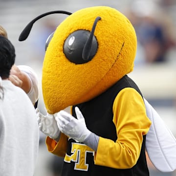 Buzz, seen here in 2023, would doubtlessly be all smiles after Georgia Tech's win Saturday if insects could smile.