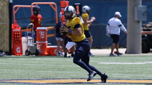 West Virginia University quarterback Ryder Burton