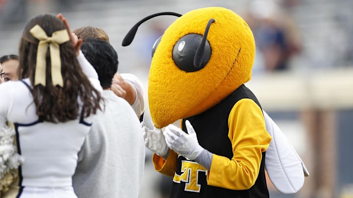 Buzz, seen here in 2023, would doubtlessly be all smiles after Georgia Tech's win Saturday if insects could smile.