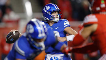 Jake Retzlaff steps up in the pocket against Utah.
