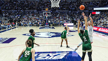 USF guard Vittoria Blasigh (5), shown here against UConn, had 15 points against Vanderbilt in the Bulls' last game.