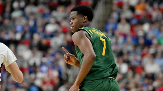 VJ Edgecombe (7) celebrates during the second half against the Mississippi State Bulldogs 
