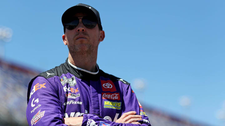 Denny Hamlin will start from the pole in Sunday's FireKeepers Casino 400 at Michigan after qualifying was washed out on Saturday. Photo Credit