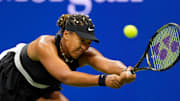 Naomi Osaka returns a ball during the 2024 U.S. Open.