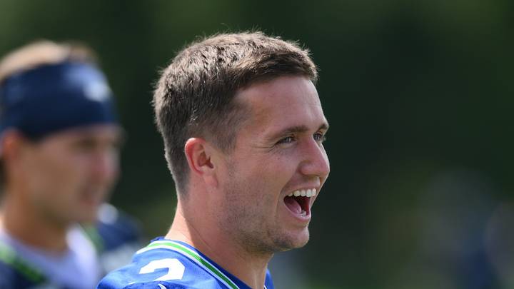 Seattle Seahawks quarterback Drew Lock during training camp
