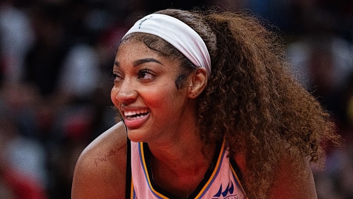 Chicago Sky forward Angel Reese in the first half against the Indiana Fever.