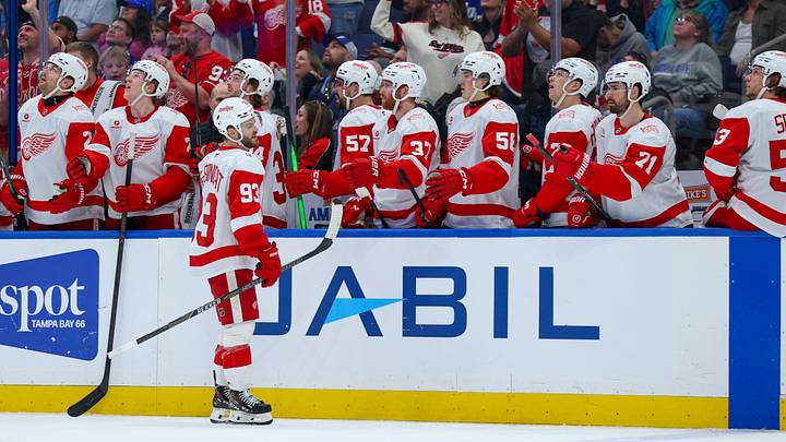 Detroit Red Wings  Credit: Nathan Ray Seebeck-Imagn Images
