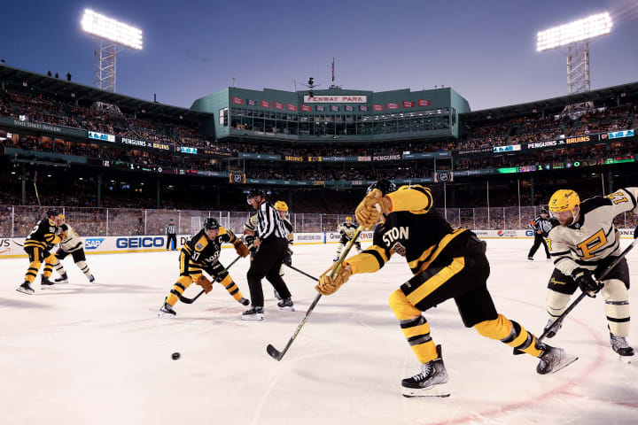 BOSTON, MASSACHUSETTS - JANUARY 02: A general view during the third period between the Boston Bruins and Pittsburgh Penguins in the 2023 Discover NHL Winter Classic at Fenway Park on January 02, 2023 in Boston, Massachusetts. 