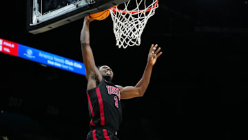 Nov 24, 2025; Las Vegas, Nevada, USA; UNLV Rebels forward Kimani Hamilton (2) during the second half against the Maryland Terrapins in a 2025 Players Era Festival group play game at MGM Grand Garden Arena. Mandatory Credit: Stephen R. Sylvanie-Imagn Images