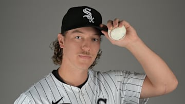 Feb 20, 2025; Glendale, AZ, USA;  Chicago White Sox pitcher Hagen Smith poses for a photo on media day at the team’s spring training facility in Glendale, Ariz., on Feb. 20.