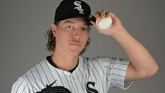 Chicago White Sox pitcher Hagen Smith (82) on media day at the team’s spring training facility in Glendale, AZ.  