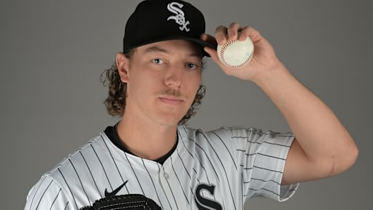 Chicago White Sox pitcher Hagen Smith (82) on media day at the team’s spring training facility in Glendale, AZ.  
