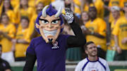 Sep 2, 2016; Waco, TX, USA; The Northwestern State Demons mascot waves to the video camera during the game between the Baylor Bears and the Demons at McLane Stadium. The Bears defeat the Demons 55-7. Mandatory Credit: Jerome Miron-Imagn Images
