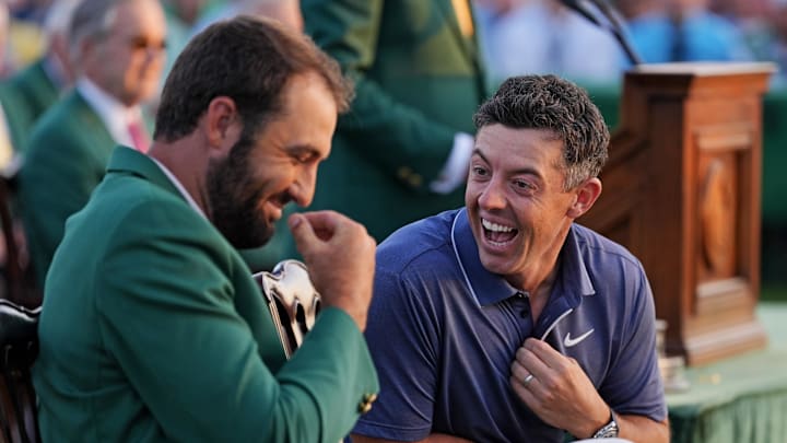 Scottie Scheffler and Rory McIlroy shared a laugh at the green jacket ceremony last month in Augusta, might one get the last laugh at Quail Hollow?