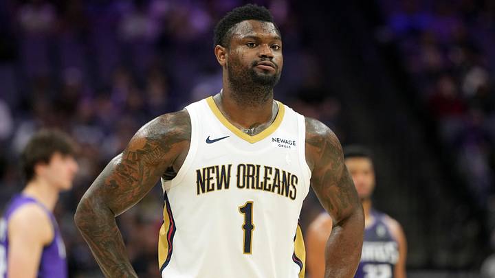 Apr 3, 2026; Sacramento, California, USA; New Orleans Pelicans forward Zion Williamson (1) during the fourth quarter against the Sacramento Kings at Golden 1 Center. Mandatory Credit: Darren Yamashita-Imagn Images