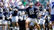 Penn State midfielder Matt Traynor, pictured in the 2023 NCAA men's lacrosse tournament, led the Nittany Lions back to the semifinals with a win over Notre Dame.