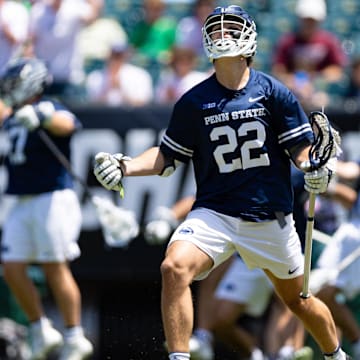 Penn State midfielder Matt Traynor, pictured in the 2023 NCAA men's lacrosse tournament, led the Nittany Lions back to the semifinals with a win over Notre Dame.