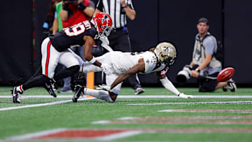 Saints returner Rashid Shaheed inexplicably tried to field a punt inside his 5-yard line and fumbled into the end zone for Falcons TD and 7-0 lead in the 1st quarter Sunday.