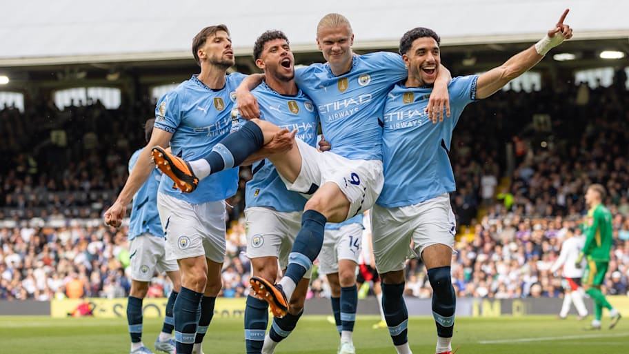 Erling Haaland (centre) scored Manchester City’s second goal on Sunday. | IMAGO/Every Second Media