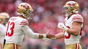 San Francisco 49ers quarterback Brock Purdy and running back Christian McCaffrey
