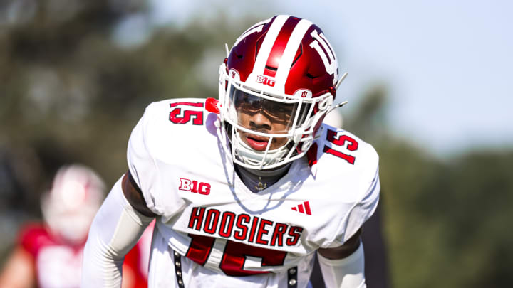 Indiana safety Nic Toomer warms up before fall camp.