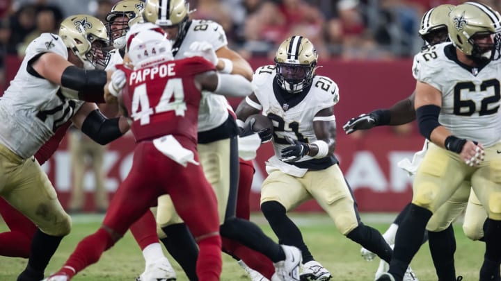 New Orleans Saints running back Jamaal Williams (21) runs against the Arizona Cardinals