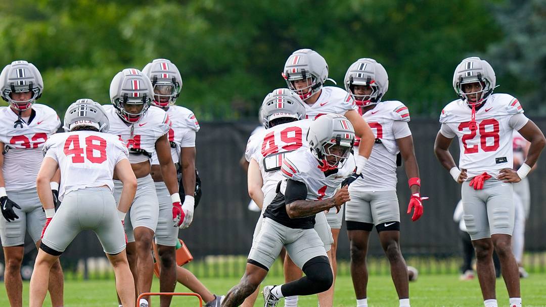 Ohio State Buckeyes safety Earl Little Jr. (1) participates in the third day of training camp at the Woody Hayes Athletic Center on Aug. 8, 2026 in Columbus, Ohio. Ohio State Buckeyes safety Earl Little Jr. (1) participates in the third day of training camp at the Woody Hayes Athletic Center on Aug. 8, 2026 in Columbus, Ohio.