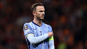 Maddison during Totteham's Europa League clash with Galatasaray