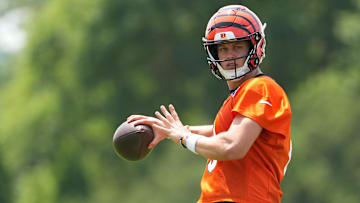 Cincinnati Bengals quarterback Joe Burrow during practice at Paycor Stadium. 