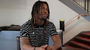 Oklahoma defensive back Makari Vickers speaks to media during a press conference in Norman, Okla., Thursday, Feb. 16, 2023.