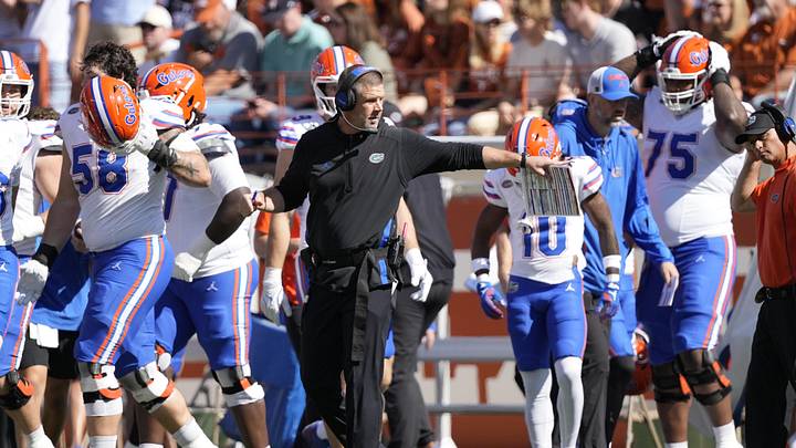 Nov 9, 2024; Austin, Texas, USA; Florida Gators head coach Billy Napier during the first half against the Texas Longhorns at Darrell K Royal-Texas Memorial Stadium. Mandatory Credit: Scott Wachter-Imagn Images