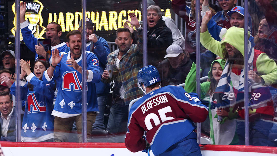 Colorado Avalanche Victor Olofsson exploded for three goals and five points in a rout of the New Jersey Devils.