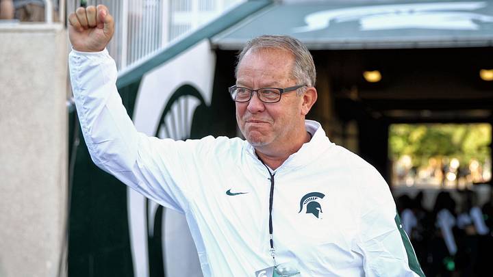 Sep 2, 2016; East Lansing, MI, USA; Michigan State Spartans A.D. Mark Hollis comes out of tunnel before a game against the Furman Paladins at Spartan Stadium. Mandatory Credit: Mike Carter-Imagn Images