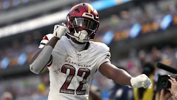 Washington Commanders running back Jacory Croskey-Merritt