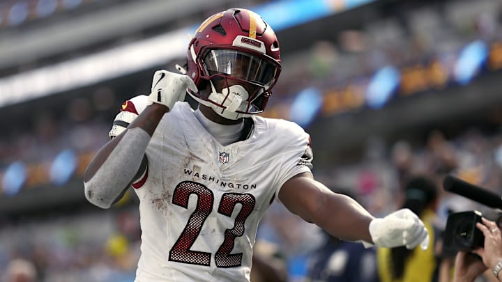 Washington Commanders running back Jacory Croskey-Merritt