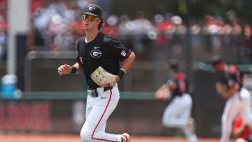 Georgia's Charlie Condon (24) takes the field 