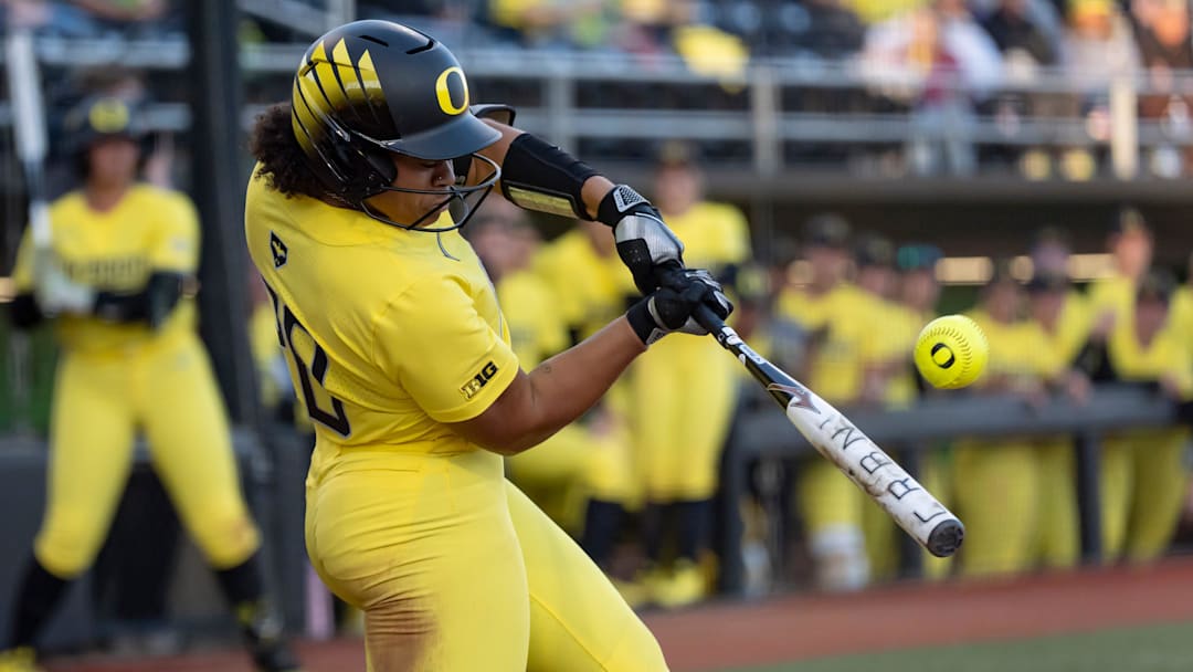 Oregon's Dezianna Patmon ripped her second walk-off hit of the week in Friday night's 3-2 win over Liberty, an 8th-inning single to score Kedre Luschar.