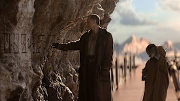 (L-R) Jod Na Nawood (Jude Law) and Neel (Robert Timothy Smith) in Lucasfilm’s STAR WARS: SKELETON CREW, exclusively on Disney+. ©2024 Lucasfilm Ltd. & TM. All Rights Reserved. Image Credit: The Walt Disney Company Getty Images