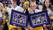 LSU women's basketball stars Angel Reese and Hailey Van Lith on Senior Night. 