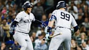 Juan Soto (left) and Aaron Judge (right) will look to power a fearsome Yankees team to its first championship since 2009.